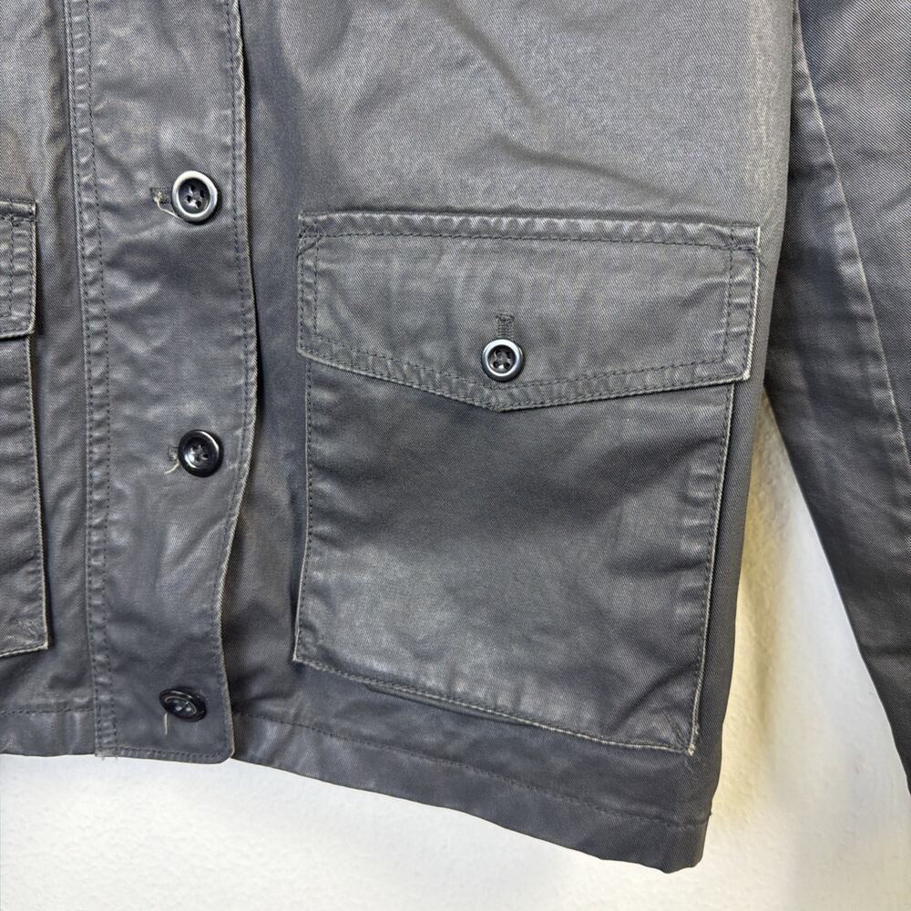J. Crew Womens Utility Jacket Barbour Waxed Small Washed Aged Black urban rugged - Picture 3 of 14